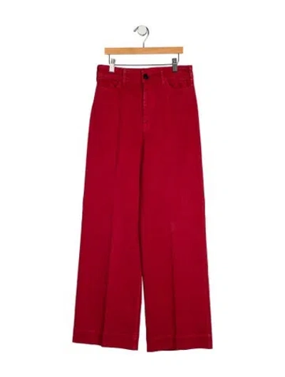Pre-owned Goop G. Label High-rise Wide Leg Jeans In Red