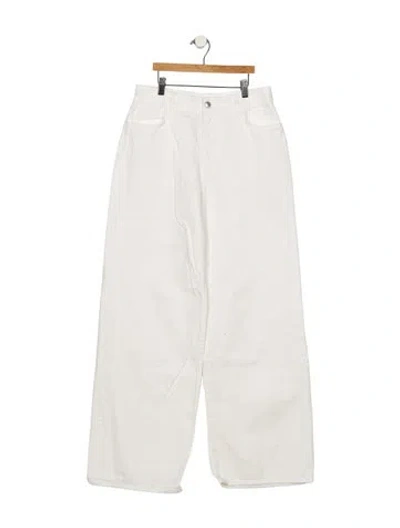 Pre-owned Goop G. Label High-rise Wide Leg Jeans In White