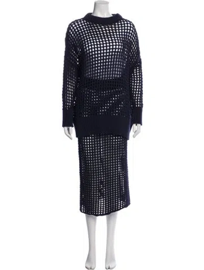 Pre-owned Goop G. Label Lace Pattern Skirt Set In Blue