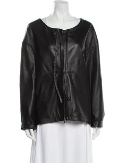 Pre-owned Goop G. Label Leather Jacket In Black