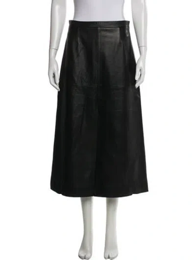 Pre-owned Goop G. Label Leather Long Skirt In Black