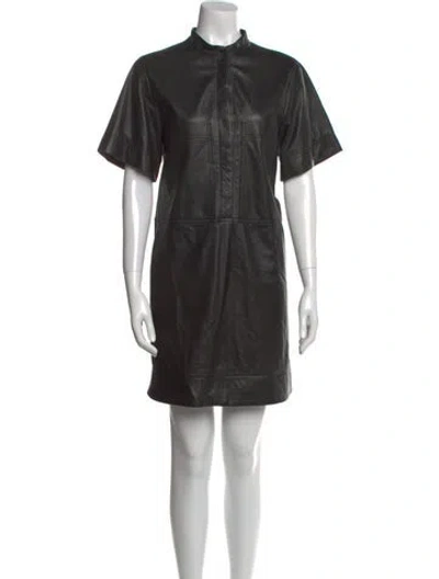 Pre-owned Goop G. Label Leather Mini Dress In Black