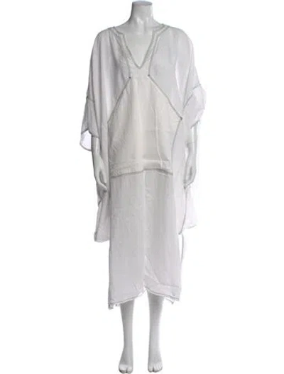 Pre-owned Goop G. Label Linen Long Dress In White