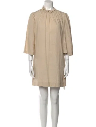 Pre-owned Goop G. Label Linen Mini Dress In Neutral