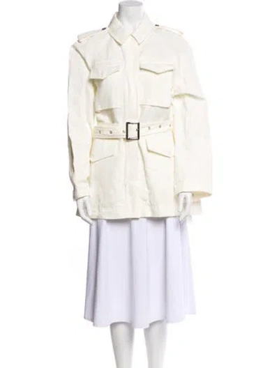 Pre-owned Goop G. Label Linen Utility Jacket In White