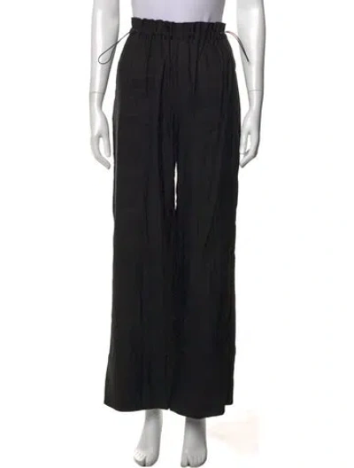 Pre-owned Goop G. Label Linen Wide Leg Pants In Black