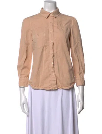 Pre-owned Goop G. Label Long Sleeve Button-up Top In Orange