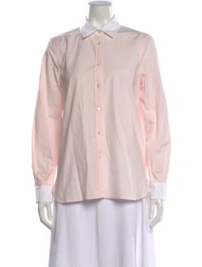 Pre-owned Goop G. Label Long Sleeve Button-up Top In Pink