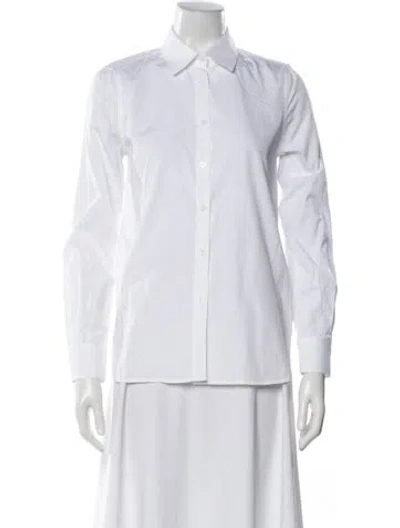 Pre-owned Goop G. Label Long Sleeve Button-up Top In White