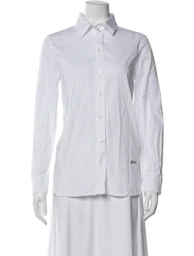 Pre-owned Goop G. Label Long Sleeve Button-up Top In White