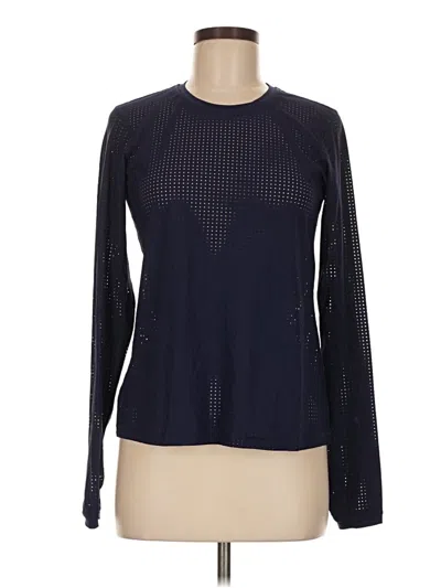 Pre-owned Goop G. Label Long Sleeve Top Blue Mock Neckline Tops