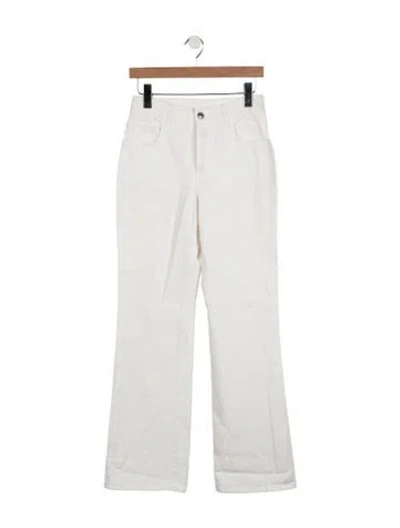 Pre-owned Goop G. Label Low-rise Skinny Leg Jeans In White