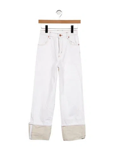 Pre-owned Goop G. Label Low-rise Straight Leg Jeans In White