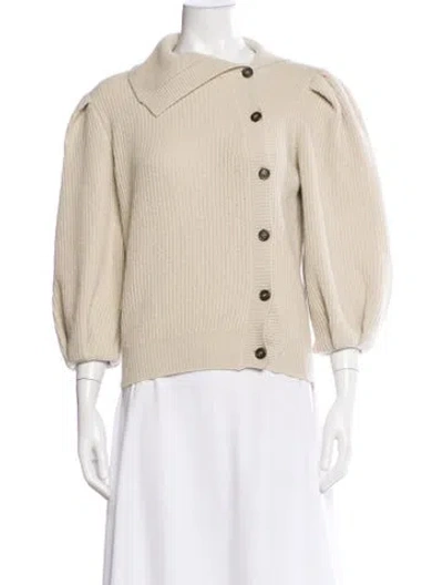 Pre-owned Goop G. Label Merino Wool Asymmetrical Sweater In Neutral