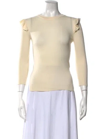 Pre-owned Goop G. Label Merino Wool Crew Neck Sweater In Yellow