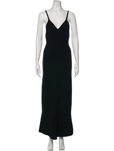Pre-owned Goop G. Label Merino Wool Long Dress In Black