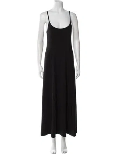 Pre-owned Goop G. Label Merino Wool Long Dress In Black