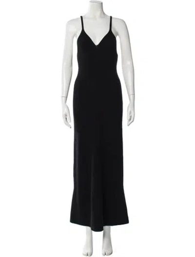 Pre-owned Goop G. Label Merino Wool Long Dress In Black