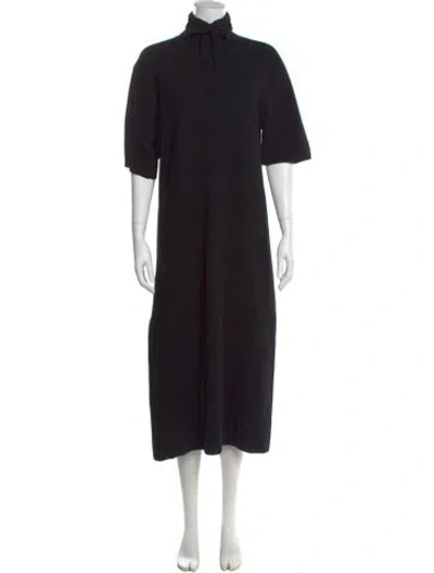 Pre-owned Goop G. Label Merino Wool Long Dress In Black