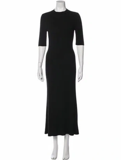 Pre-owned Goop G. Label Merino Wool Long Dress In Black