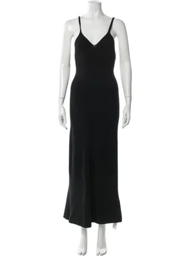 Pre-owned Goop G. Label Merino Wool Long Dress In Black