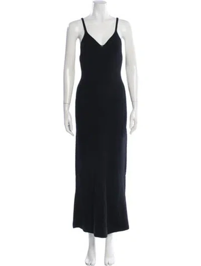 Pre-owned Goop G. Label Merino Wool Long Dress In Black
