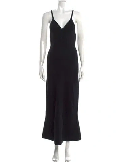 Pre-owned Goop G. Label Merino Wool Long Dress In Black