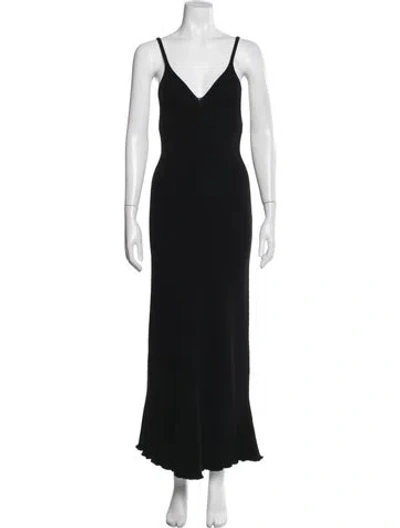 Pre-owned Goop G. Label Merino Wool Long Dress In Black