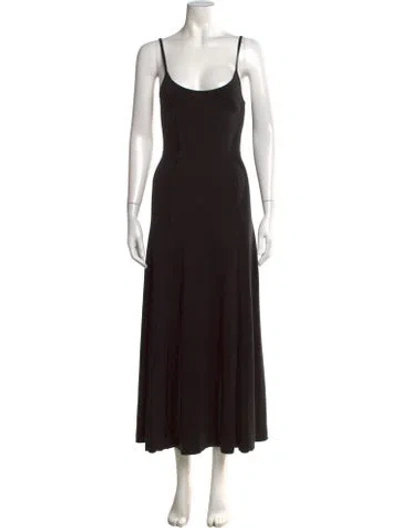 Pre-owned Goop G. Label Merino Wool Long Dress In Black