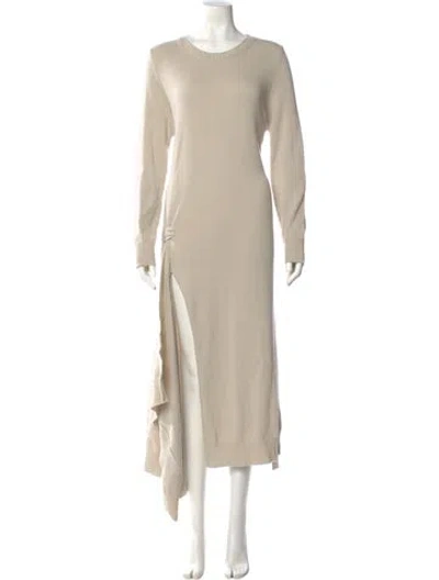 Pre-owned Goop G. Label Merino Wool Long Dress In Neutral
