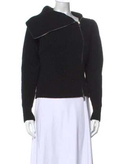 Pre-owned Goop G. Label Merino Wool Mock Neck Sweater In Black