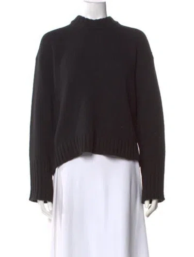 Pre-owned Goop G. Label Merino Wool Mock Neck Sweater In Blue