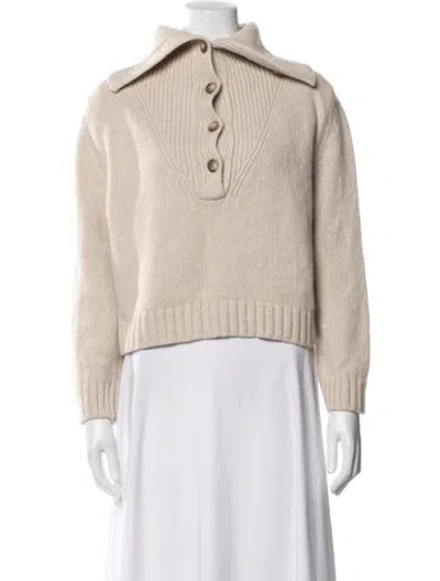 Pre-owned Goop G. Label Merino Wool Open Front Sweater In Neutral