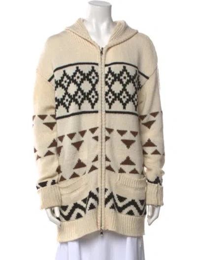 Pre-owned Goop G. Label Merino Wool Printed Sweater In Neutral
