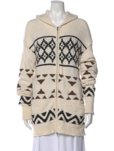 Pre-owned Goop G. Label Merino Wool Printed Sweater In Neutral