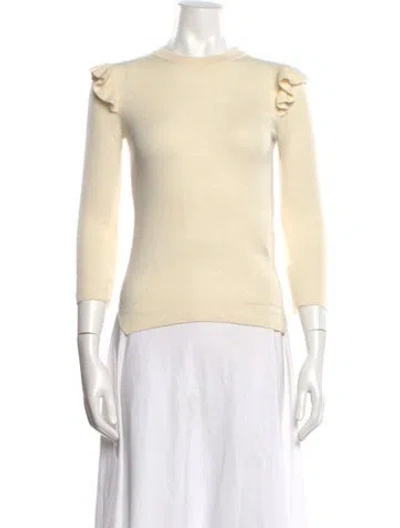 Pre-owned Goop G. Label Merino Wool Scoop Neck Sweater In Neutral