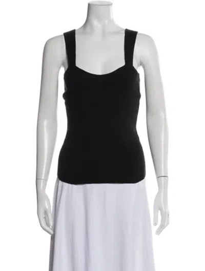 Pre-owned Goop G. Label Merino Wool Scoop Neck Top In Black