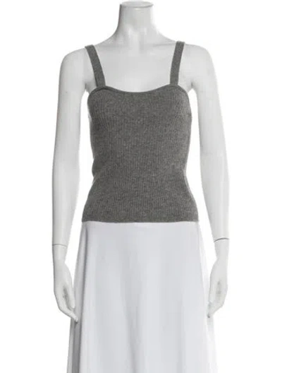 Pre-owned Goop G. Label Merino Wool Scoop Neck Top In Gray