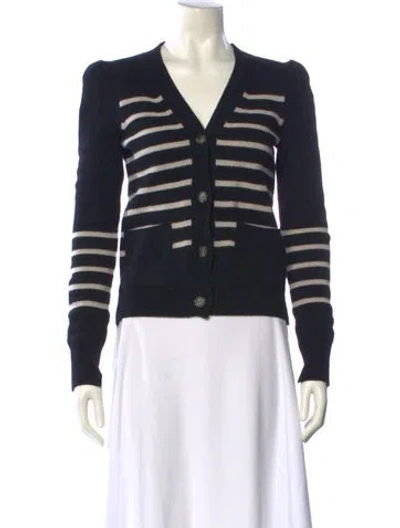 Pre-owned Goop G. Label Merino Wool Striped Sweater In Black
