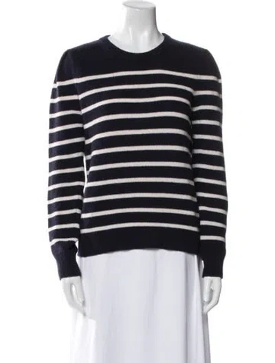 Pre-owned Goop G. Label Merino Wool Striped Sweater In Blue