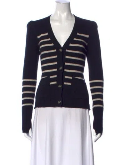 Pre-owned Goop G. Label Merino Wool Striped Sweater In Blue