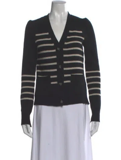 Pre-owned Goop G. Label Merino Wool Striped Sweater In Gray