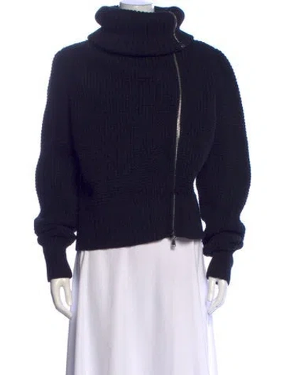 Pre-owned Goop G. Label Merino Wool Turtleneck Sweater In Blue