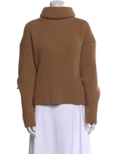 Pre-owned Goop G. Label Merino Wool Turtleneck Sweater In Brown