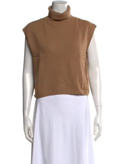 Pre-owned Goop G. Label Merino Wool Turtleneck Sweater In Brown