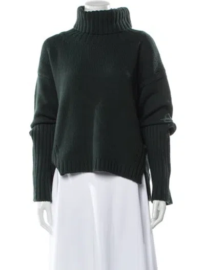 Pre-owned Goop G. Label Merino Wool Turtleneck Sweater In Green