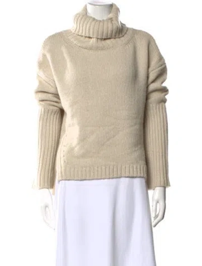 Pre-owned Goop G. Label Merino Wool Turtleneck Sweater In Neutral