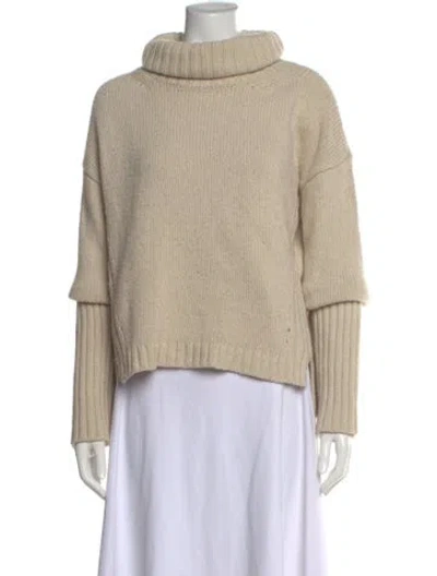 Pre-owned Goop G. Label Merino Wool Turtleneck Sweater In Neutral