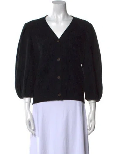 Pre-owned Goop G. Label Merino Wool V-neck Sweater In Black