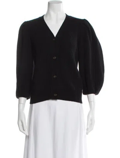 Pre-owned Goop G. Label Merino Wool V-neck Sweater In Black